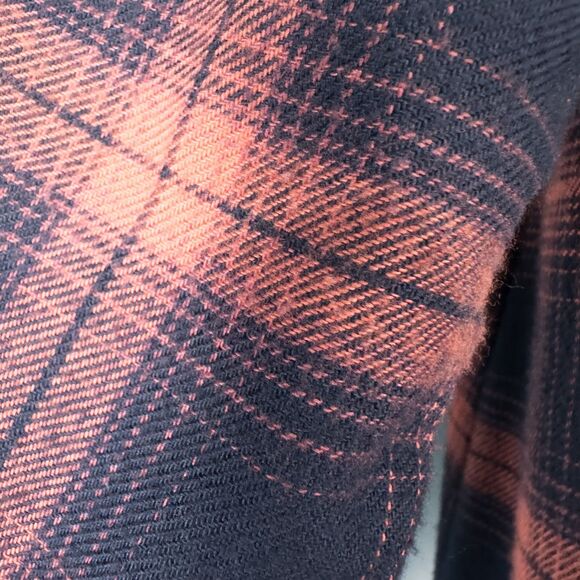 Loft Plaid Drop Waist Shirt Dress Small Tall Navy Blue Pink Cottage Prairie - Picture 11 of 16